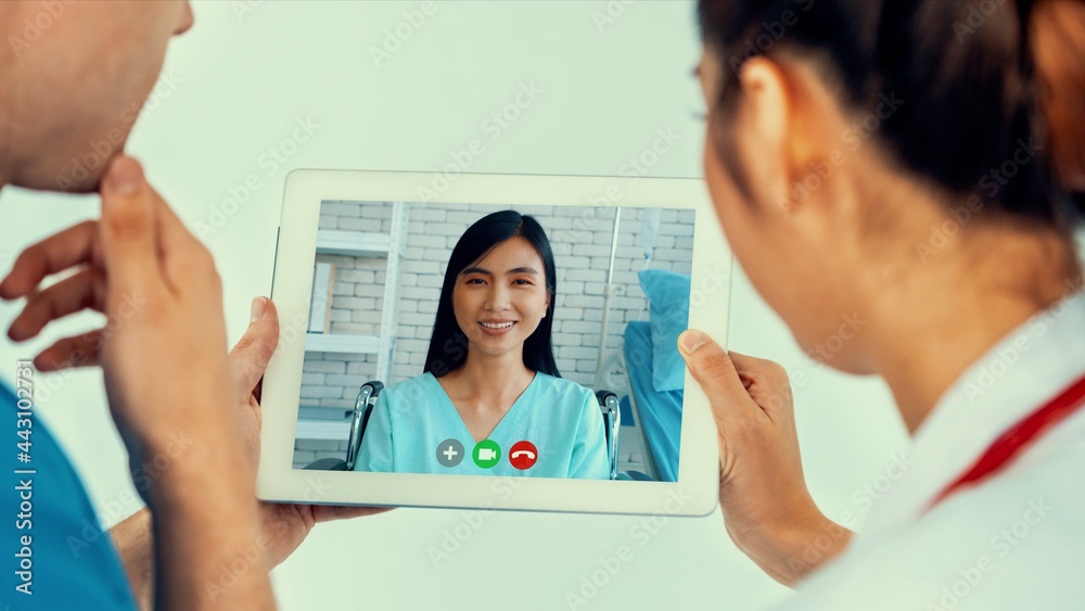 Doctor telemedicine service online video for virtual patient health medical chat . Remote doctor hea