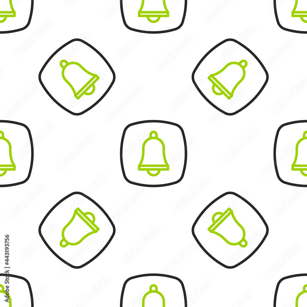 Line Emergency mobile phone call to hospital icon isolated seamless pattern on white background. Vec