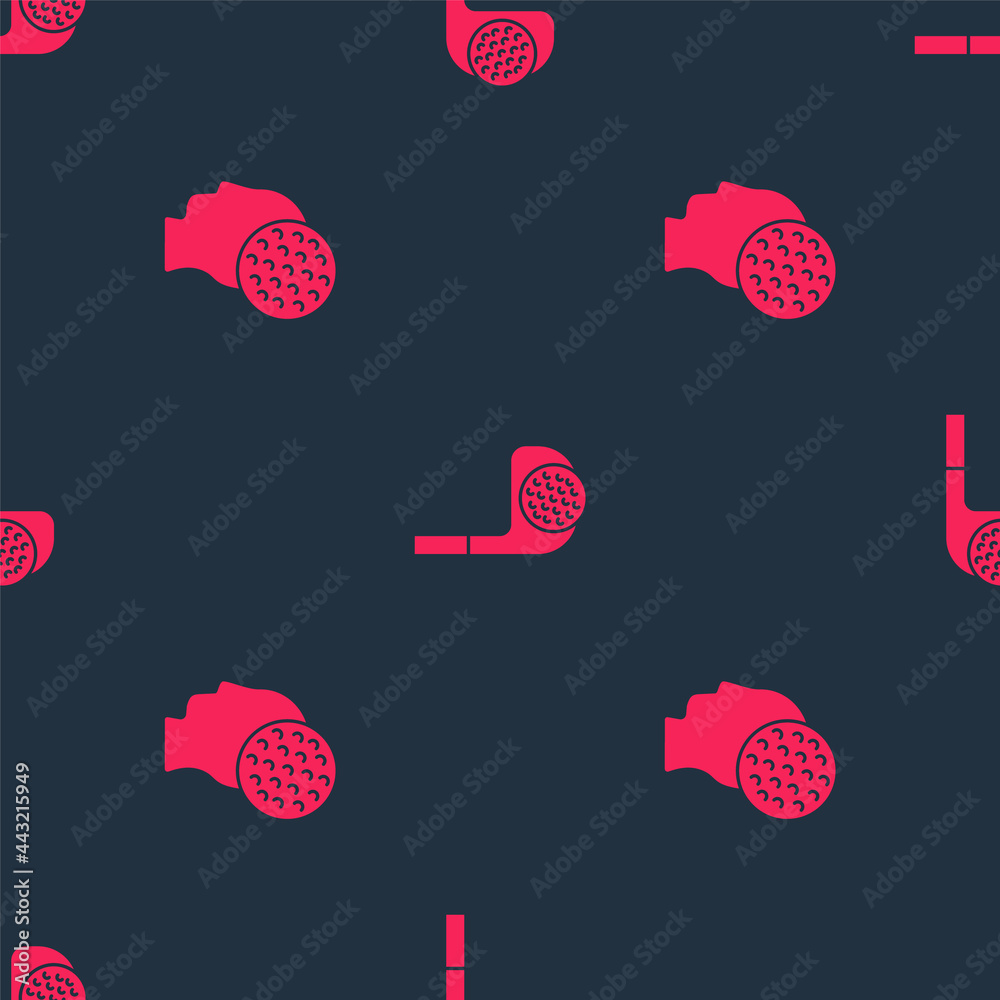 Set Golf ball and club with on seamless pattern. Vector