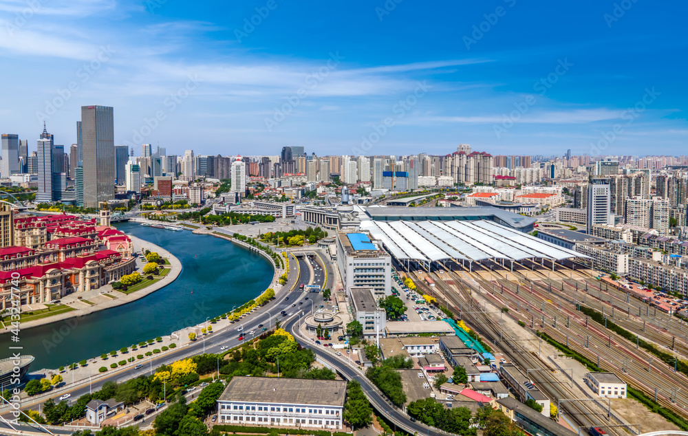 天津城市建筑景观航拍