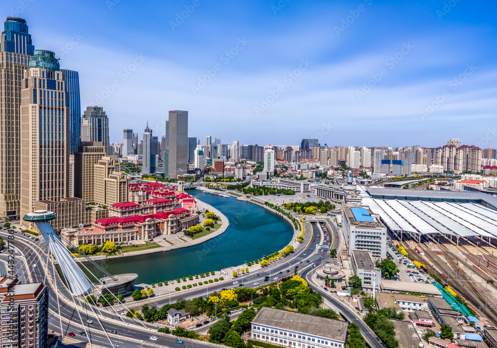 天津城市建筑景观航拍