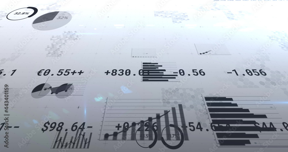 财务数据处理、数字更改和统计的图像