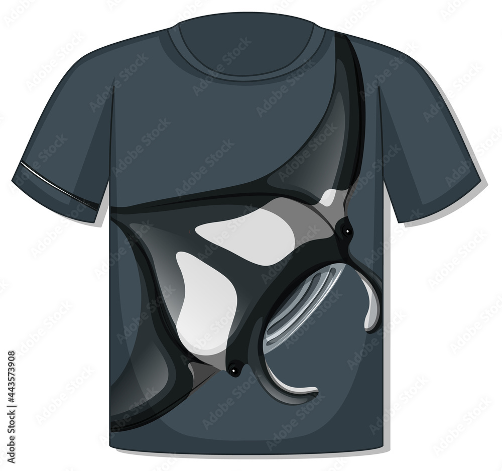 Front of t-shirt with stingray template