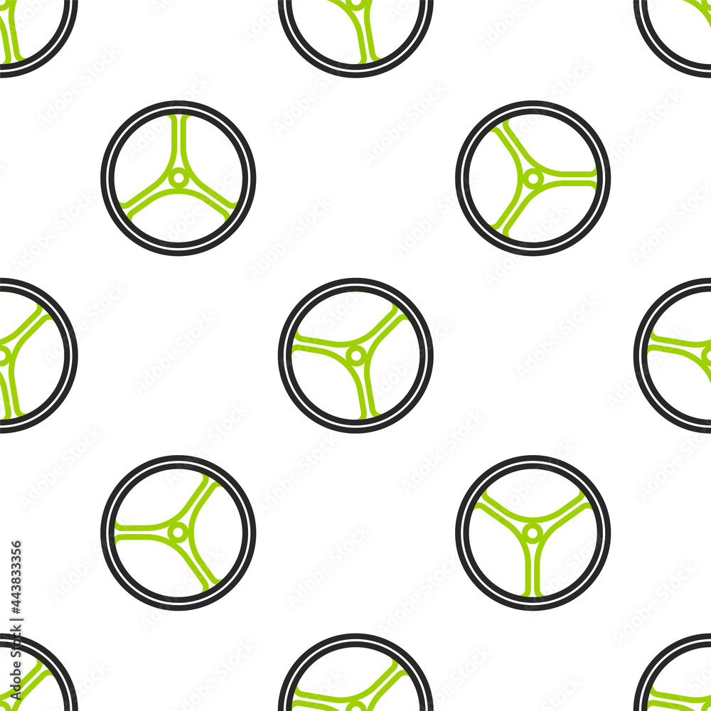 Line Bicycle wheel icon isolated无缝图案白底。自行车比赛。极限运动。斯波