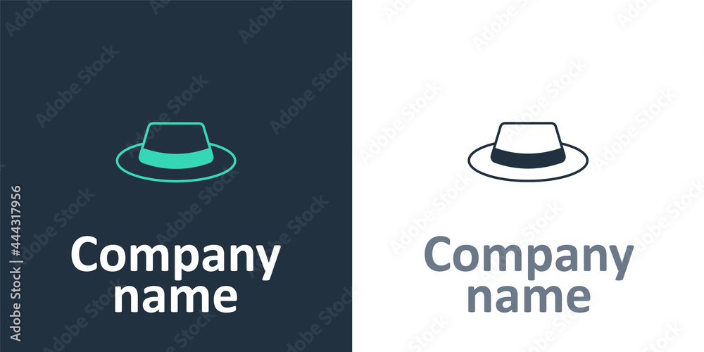 Logotype Man hat with ribbon icon isolated on white background。Logo design template element.Vvector（