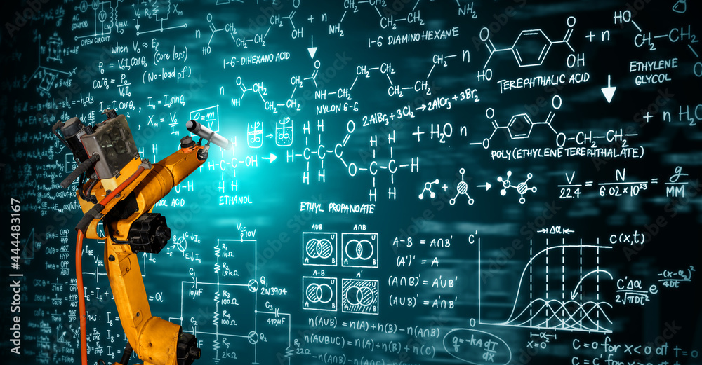 机械化工业问题解决的机械臂人工智能分析数学。机器人技术的概念