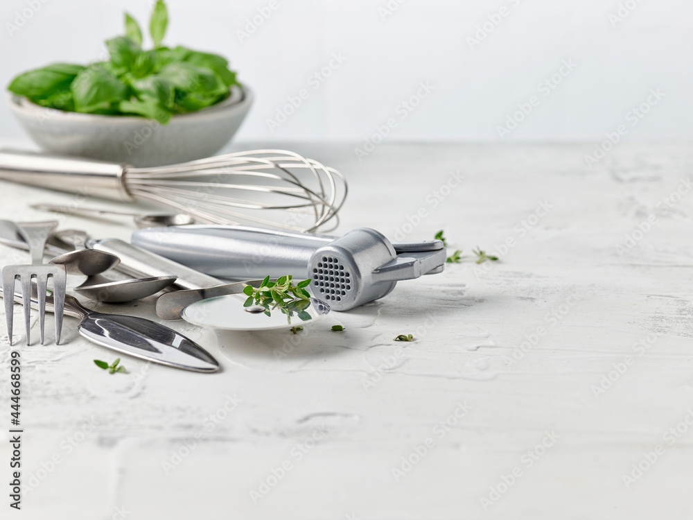 various kitchen utensils