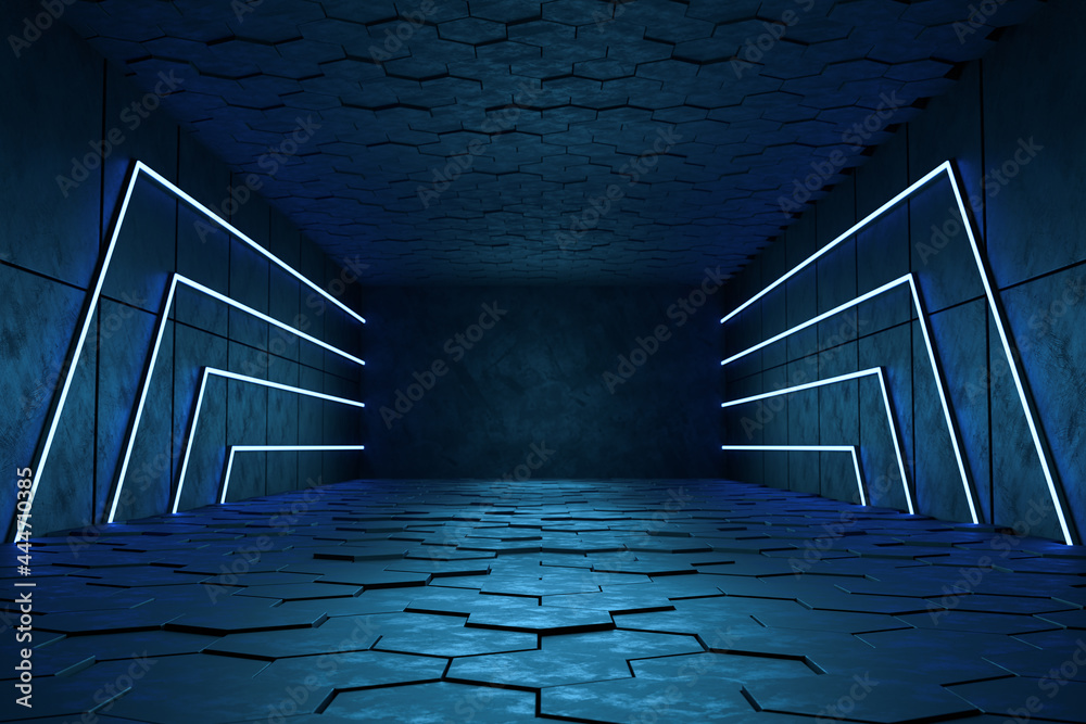 Empty dark room, Modern Futuristic Sci Fi Background