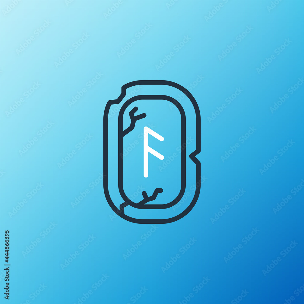 Line Magic runes icon isolated on blue background. Colorful outline concept. Vector