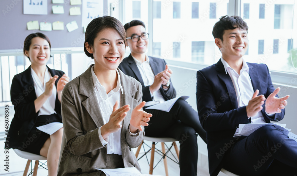 Everyone claps at the end of the meeting