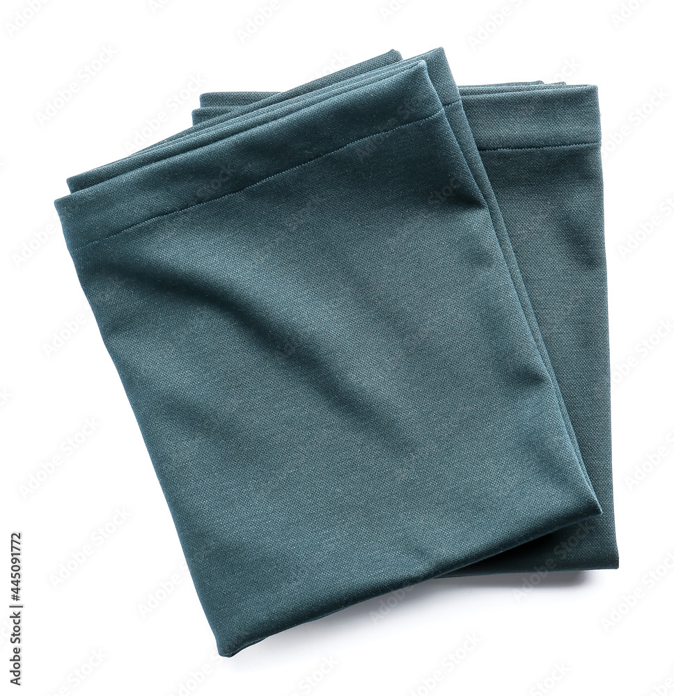 Fabric napkins on white background