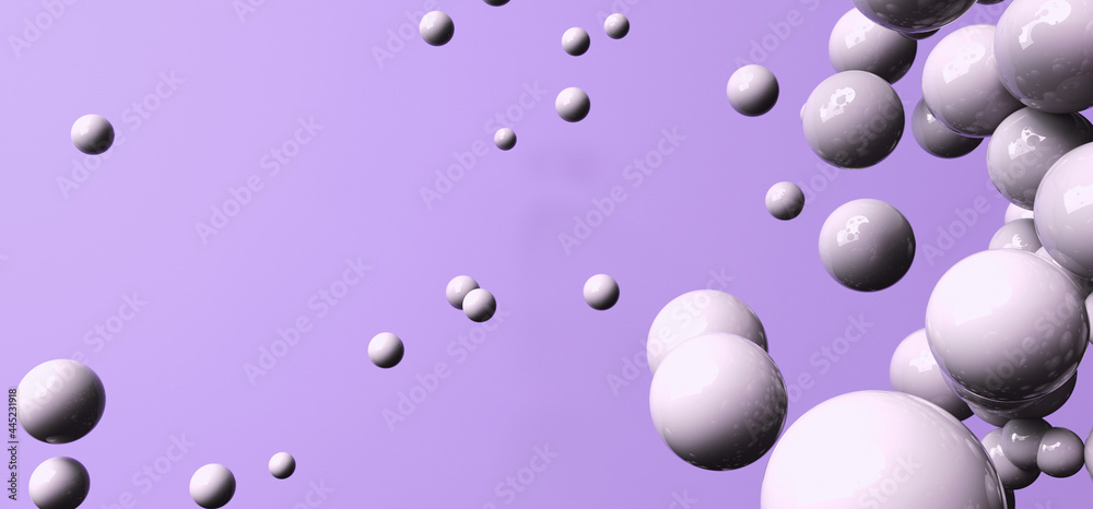 3D render of different size of spheres