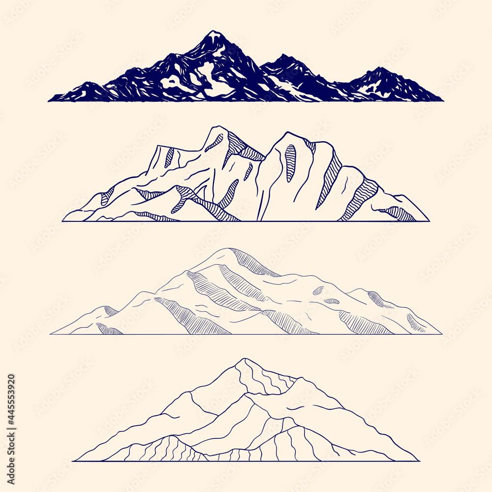 Mountain shapes for logo vector