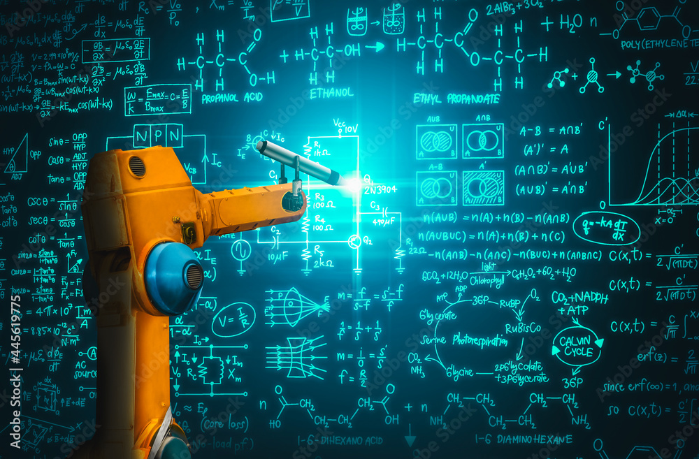 机械化工业问题解决的机械臂人工智能分析数学。机器人技术的概念