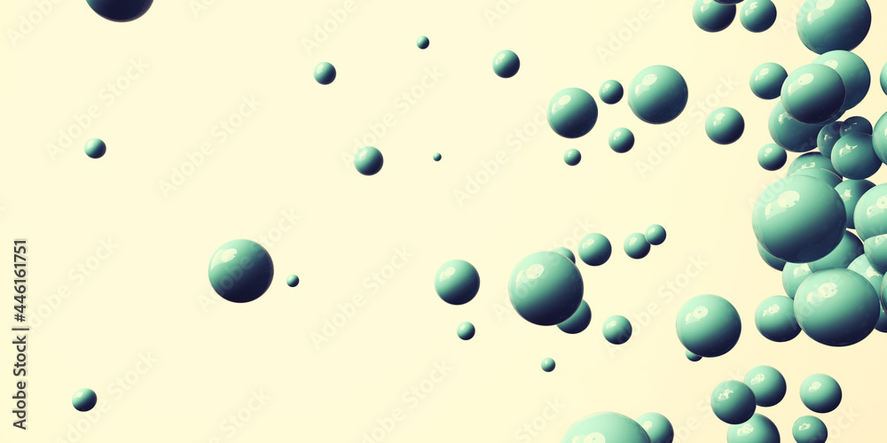 3D render of different size of spheres