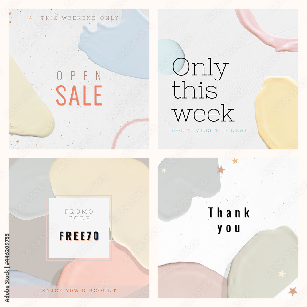 Pastel sale template collection vector