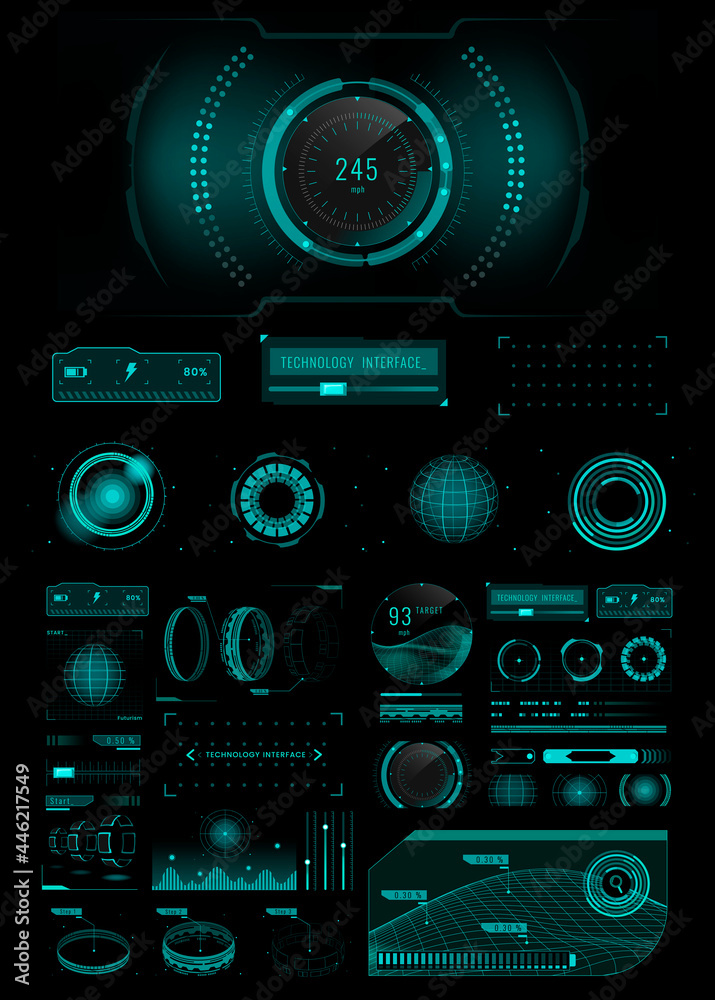 Velocity technology interface template design elements vector