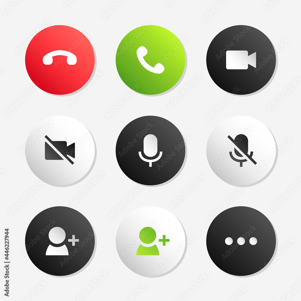 Phone call icon vector set