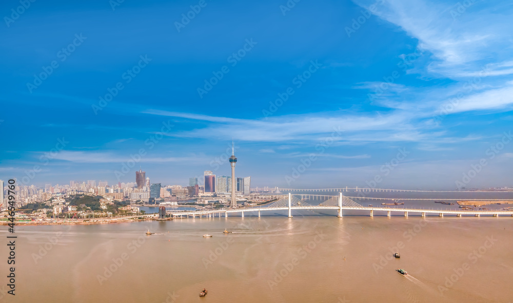 Aerial photography of modern urban architectural landscape in Zhuhai, China