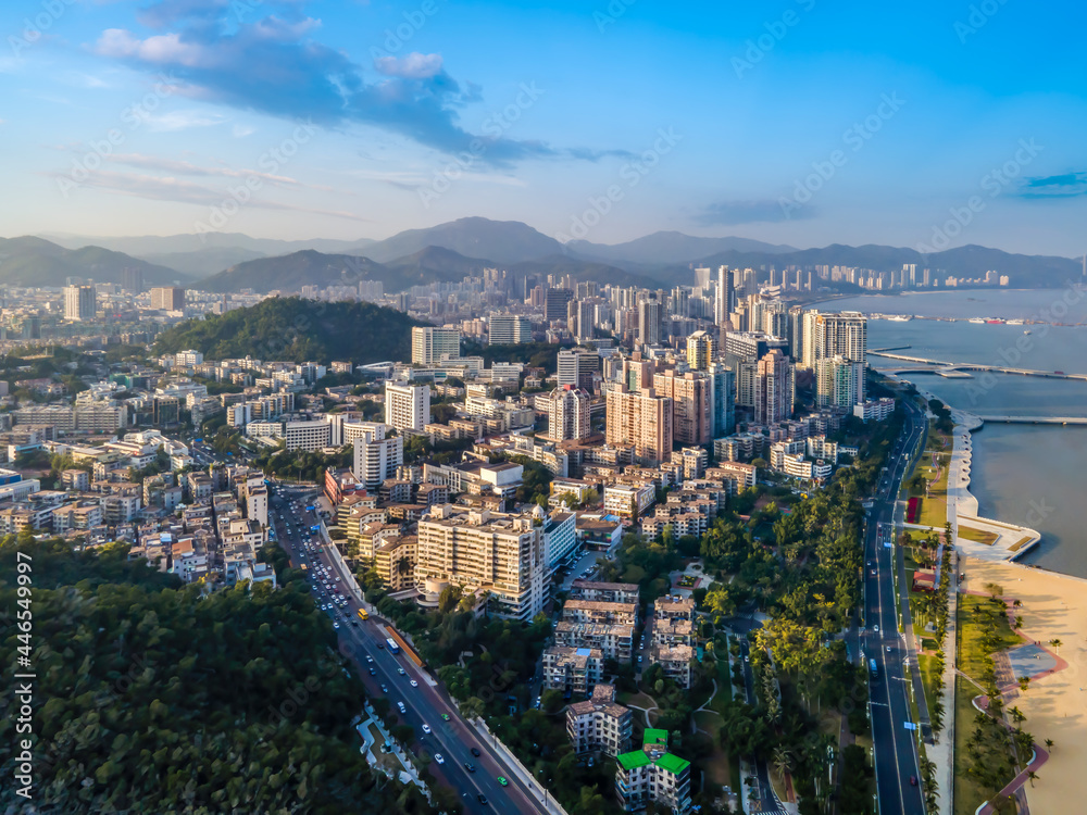 Aerial photography of modern urban architectural landscape in Zhuhai, China