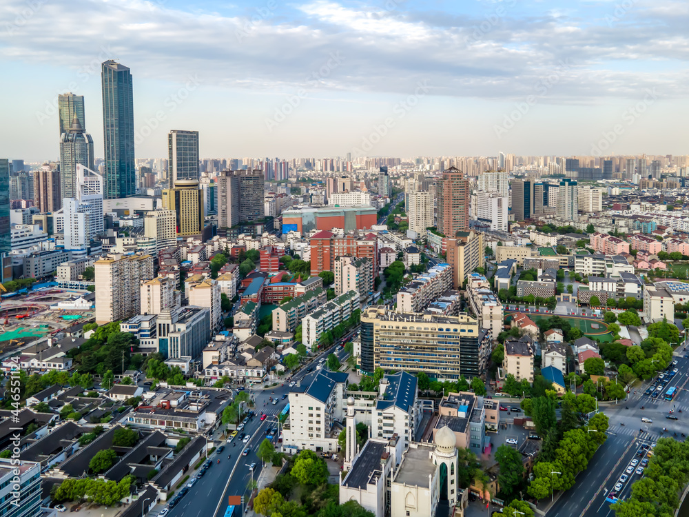 中国无锡城市建筑景观航拍