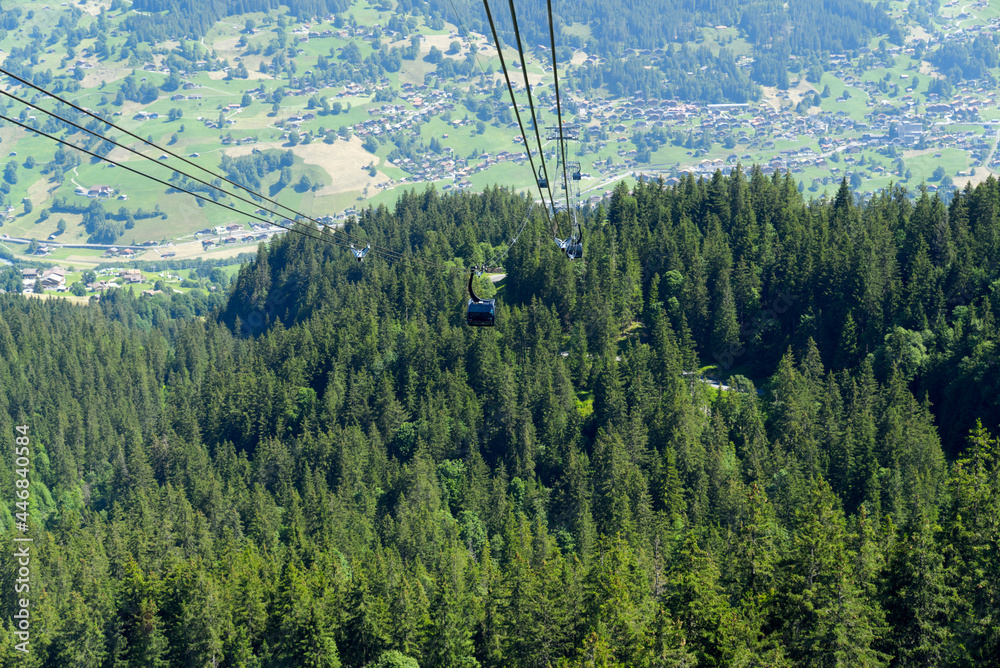 Brand new cable car Eiger Express, introduced December 2020. The 44 cabins are running between stati