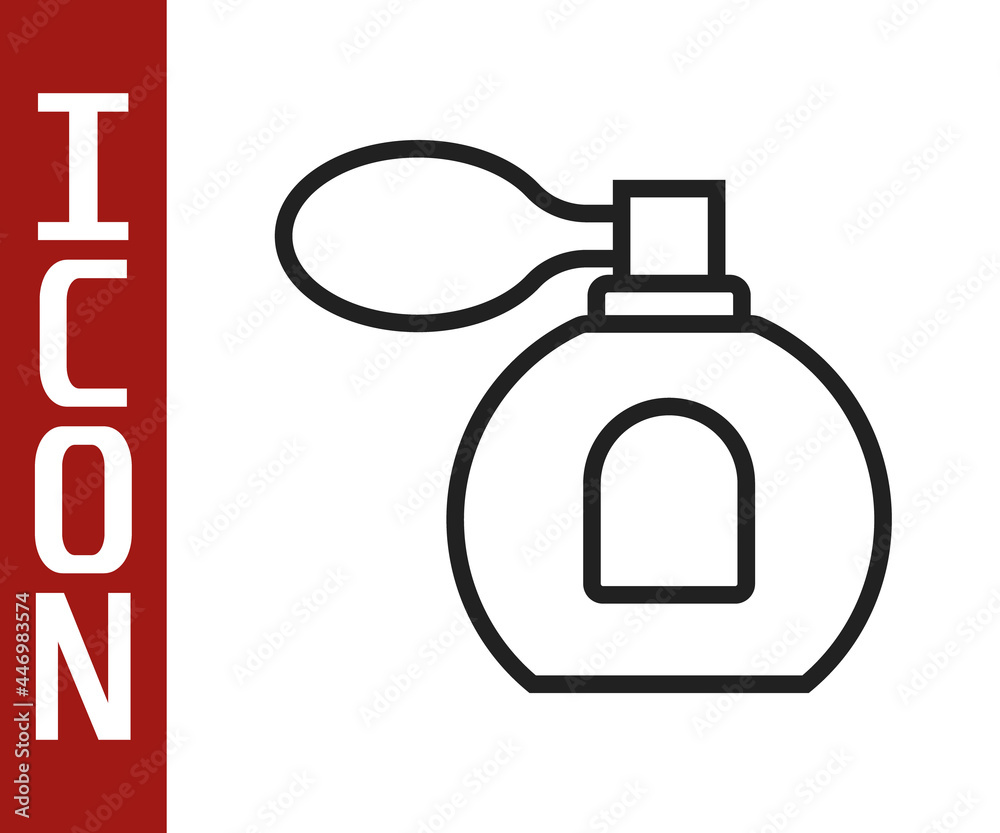 Black line Perfume icon isolated on white background. Vector