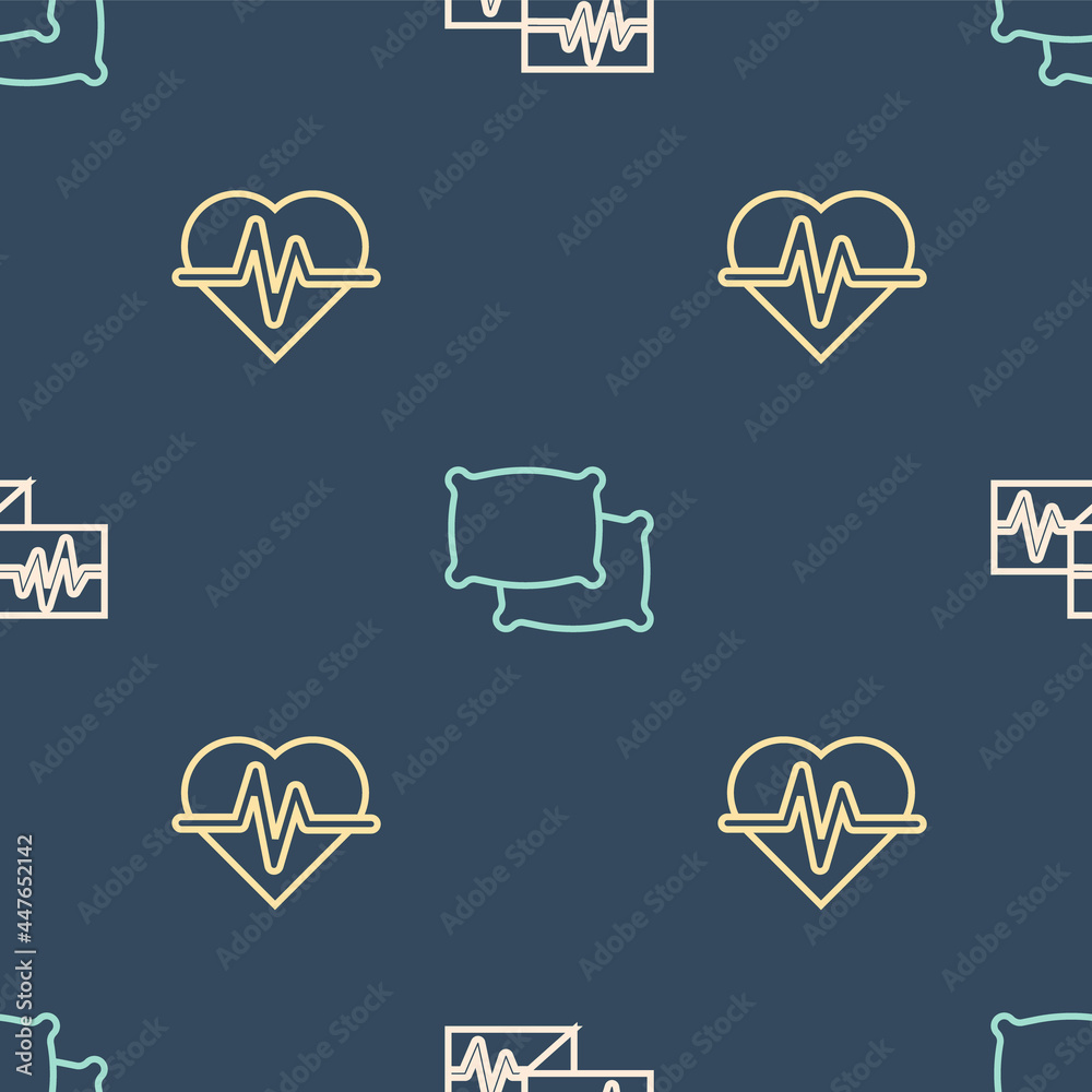 将带心电图、心率和枕头的监护仪设置为无缝模式。矢量