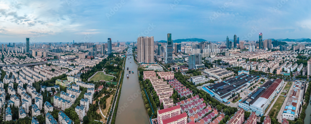 苏州市姑苏区寒山寺古建筑航拍