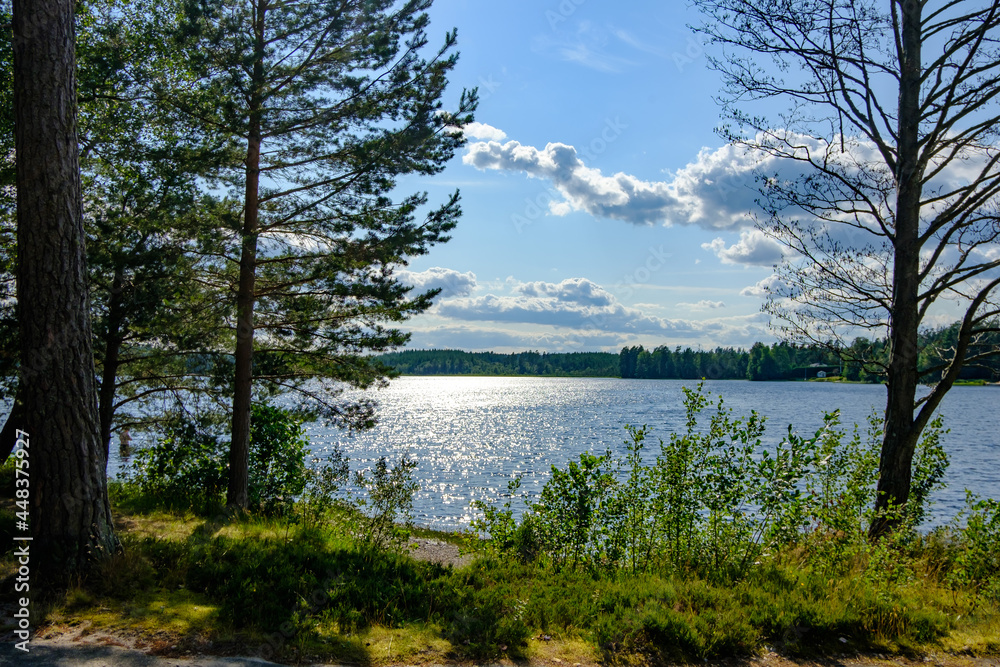 lake furusjöen near habe in sweden in the evening light