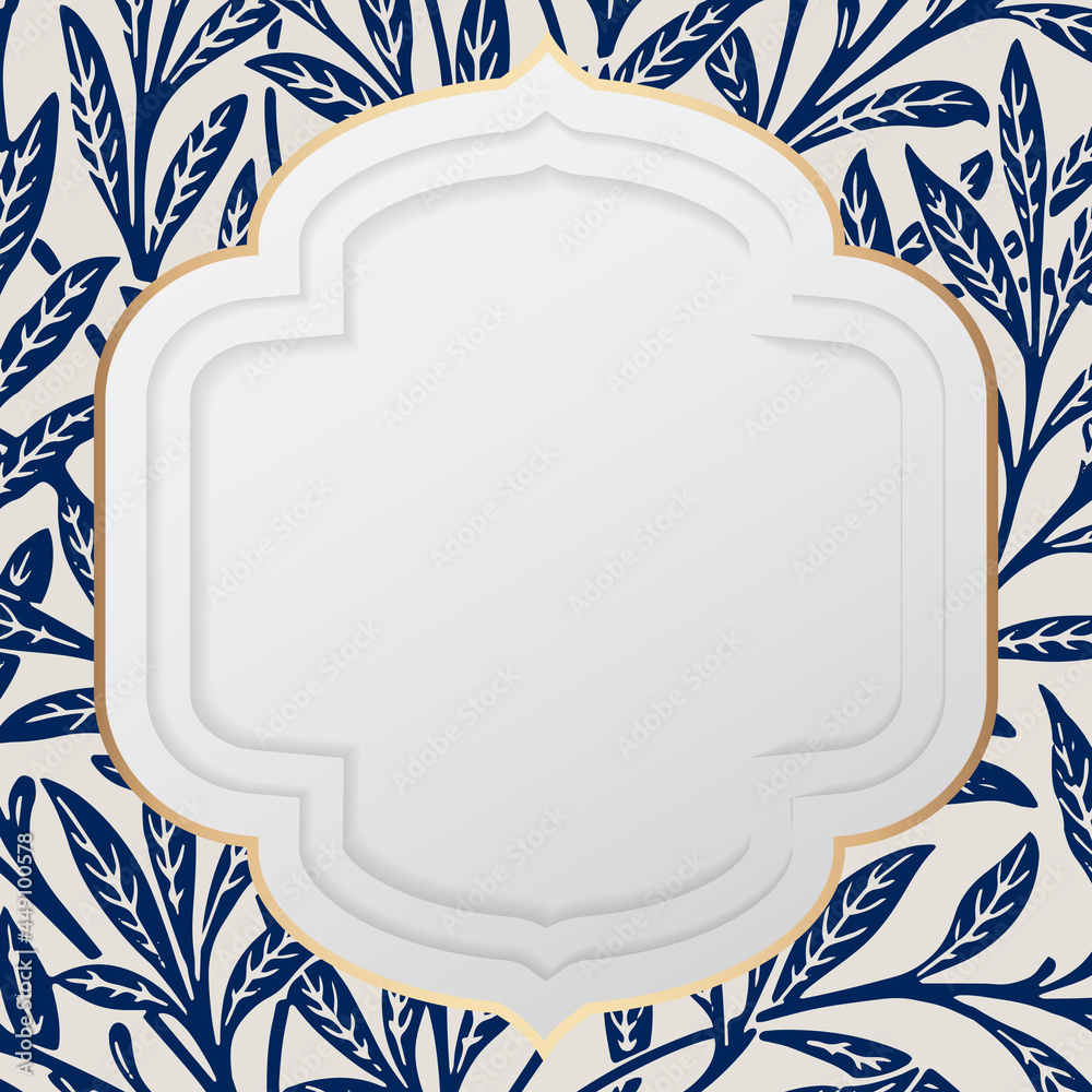 Decorative vintage nature frame border vector pattern