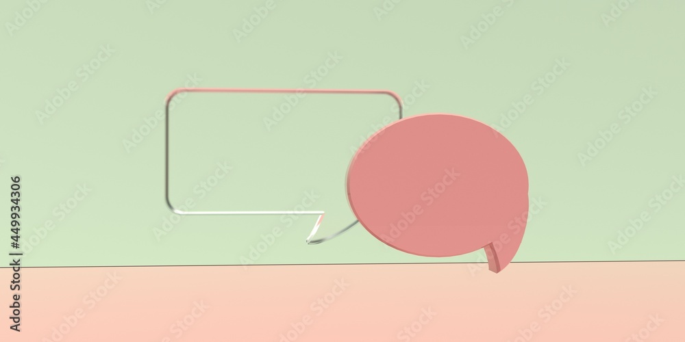 Floating speech bubbles - 3D render