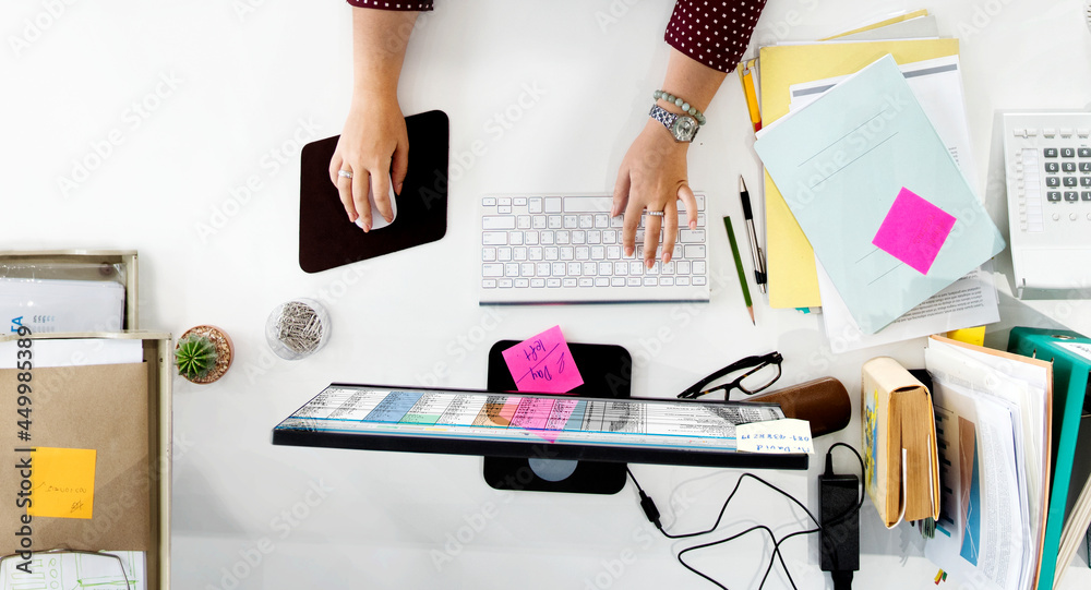 Business Team Working Busy Workplace Concept