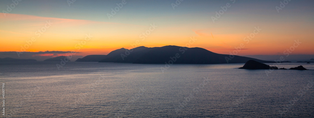 Beautiful scenery of the Atlantic Ocean coastline on Dingle Peninsula, County Kerry, Ireland.