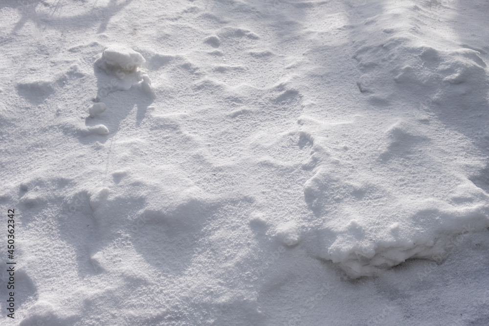 冬季自然背景下的新鲜雪地面