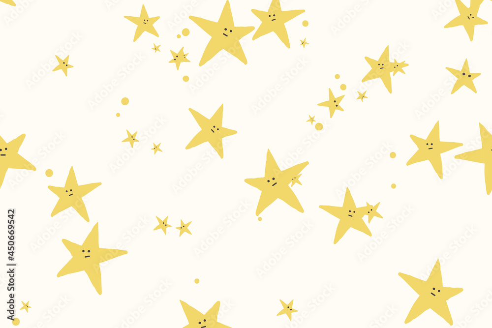 Stars seamless pattern background vector cute doodle for kids