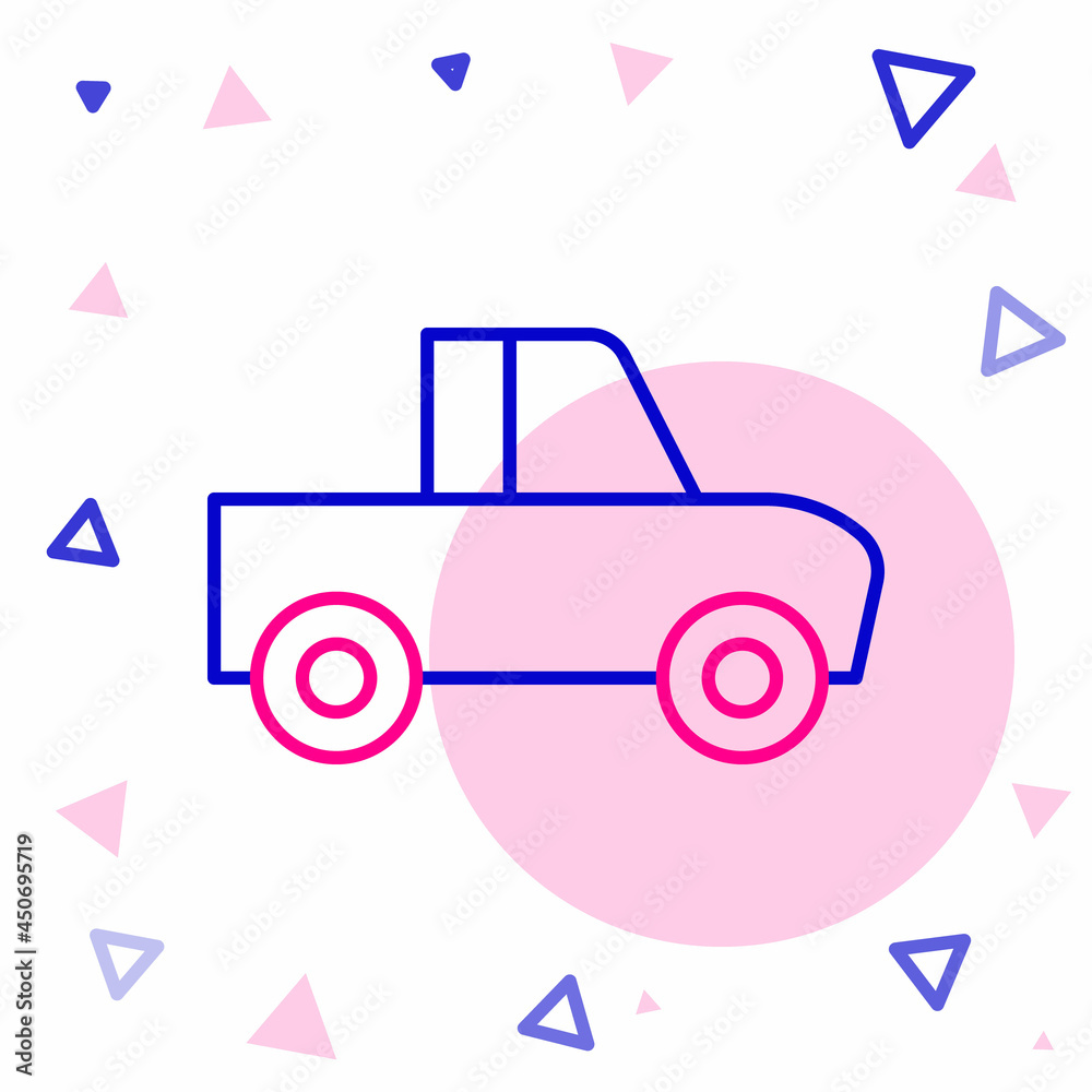 Line Pickup truck icon isolated on white background. Colorful outline concept. Vector