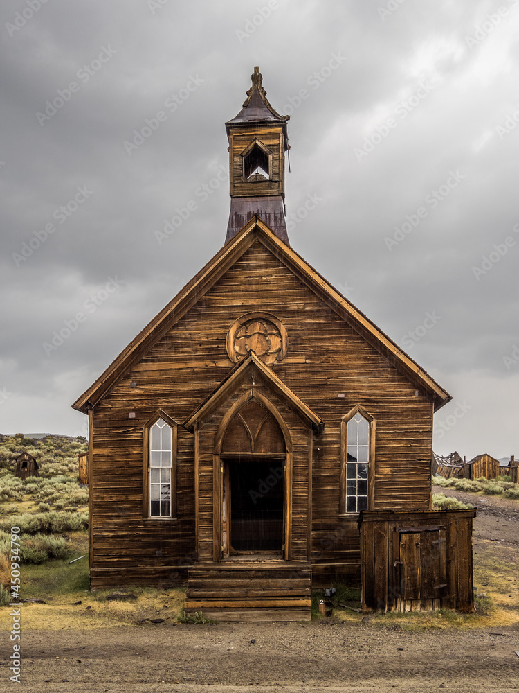 Rainy summer day in Bodie ghost town