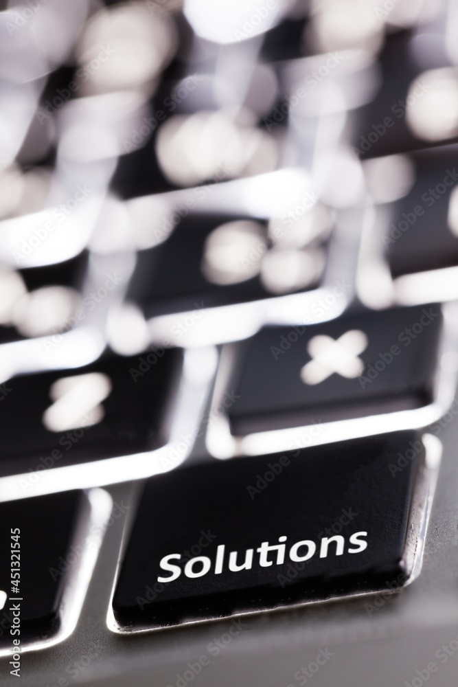 Close Up of Solutions Keyboard Key