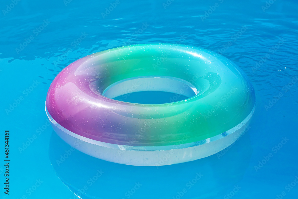 Inflatable ring in swimming pool