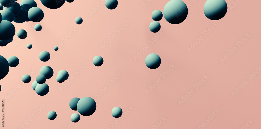 3D render of different size of spheres