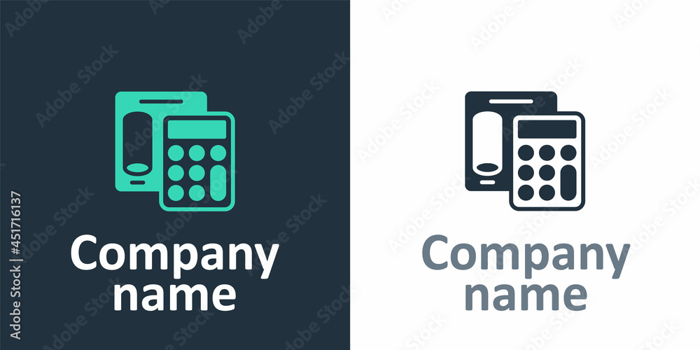 Logotype Calculator icon isolated on white background. Accounting symbol. Business calculations math