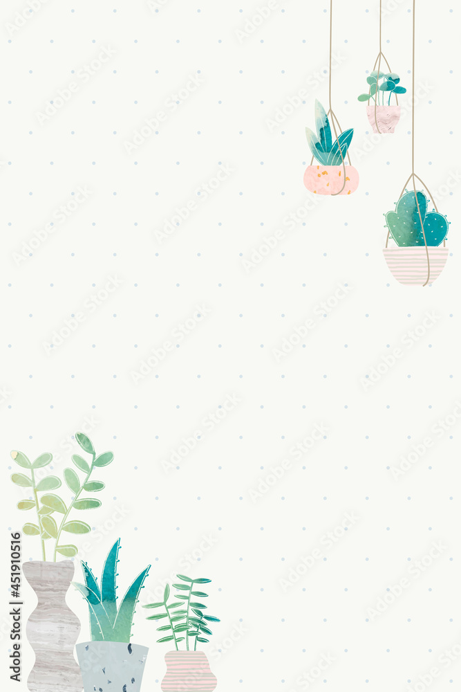 Blank cactus frame design vector