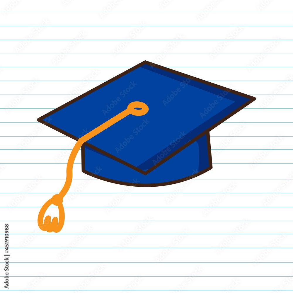 Blue graduation cap design vector