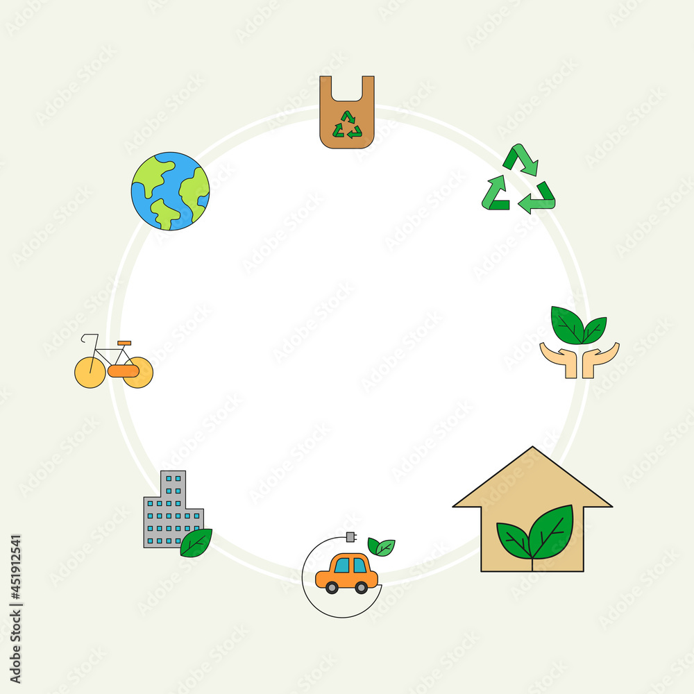 Environment icon design elements vector set