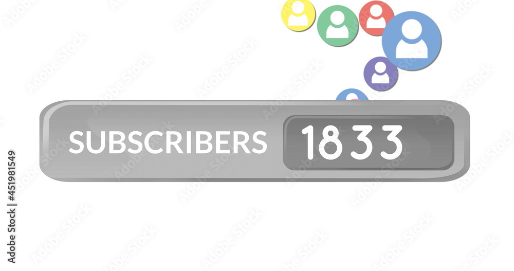 Colorful profile icon and subscribers counter 4k