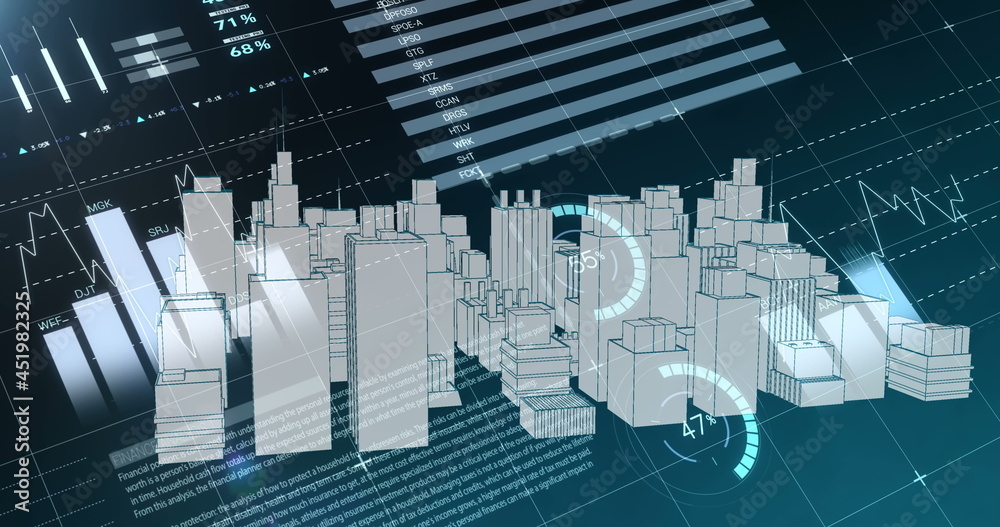 Graphs and virtual buildings in a city