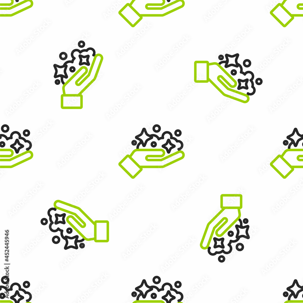 Line Gold mine icon isolated seamless pattern on white background. Vector