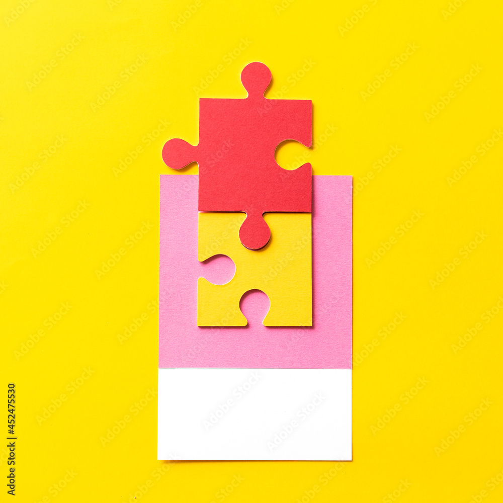 Paper craft art of jigsaw puzzle piece