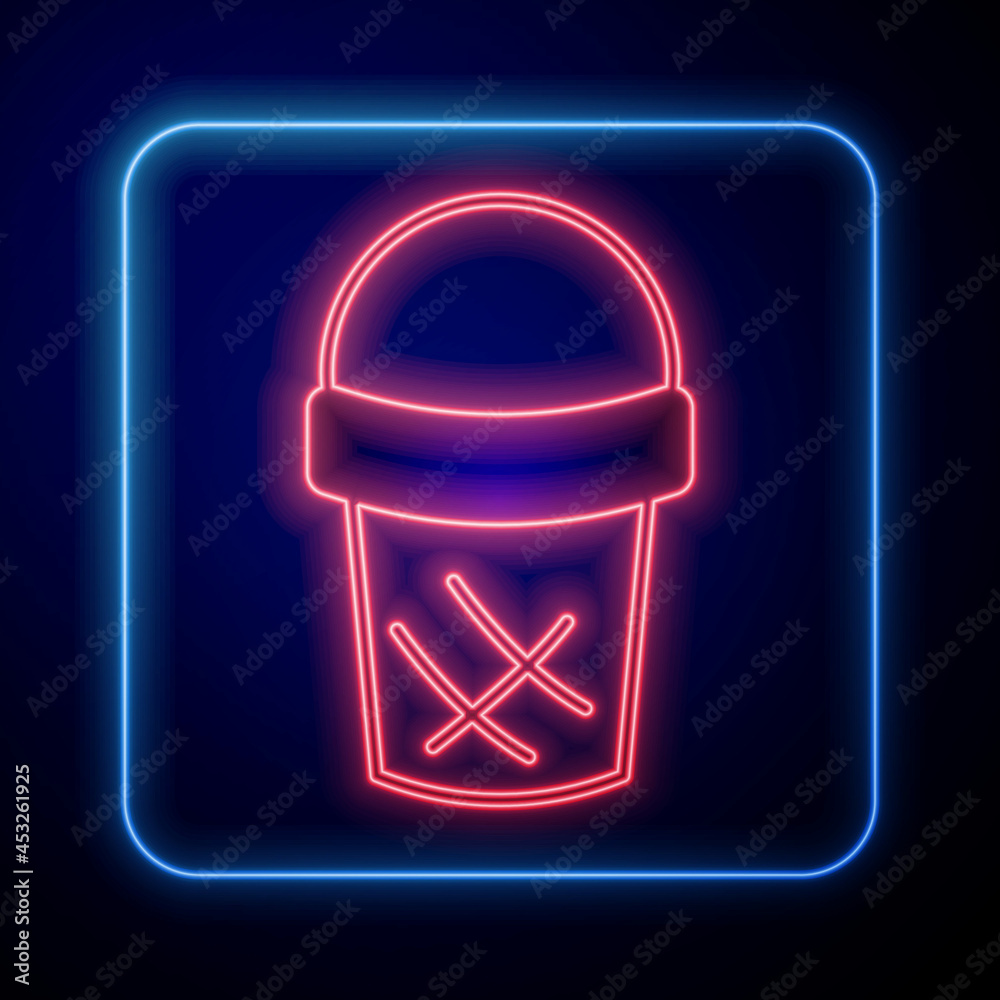 Glowing neon Ice cream in waffle cone icon isolated on black background. Sweet symbol. Vector